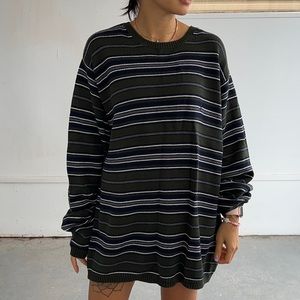 Nautical Vintage Striped Knit Sweater Size XL